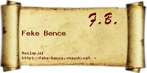 Feke Bence névjegykártya